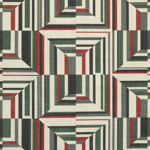 Cubism Black on Flax AF9652 by Anna French Fabric