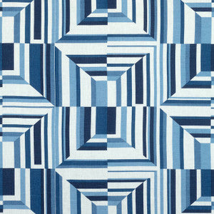 Cubism Navy on White AF9654 by Anna French Fabric