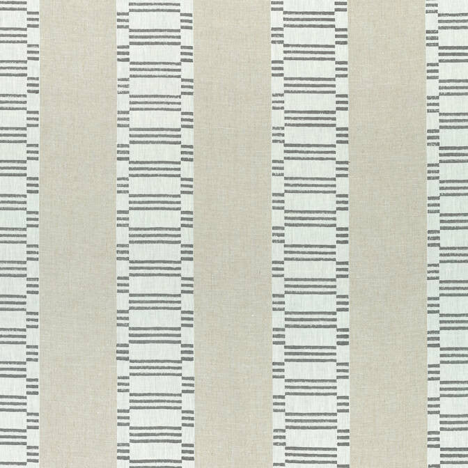 Japonic Stripe Grey AF9820 by Anna French Fabric Anna French Fabric Japonic Stripe Grey AF9820Fabric Nara Fabric 100% Linen INDIA </p><p>Repeat: V: 2 54 - Fabric Carolina -