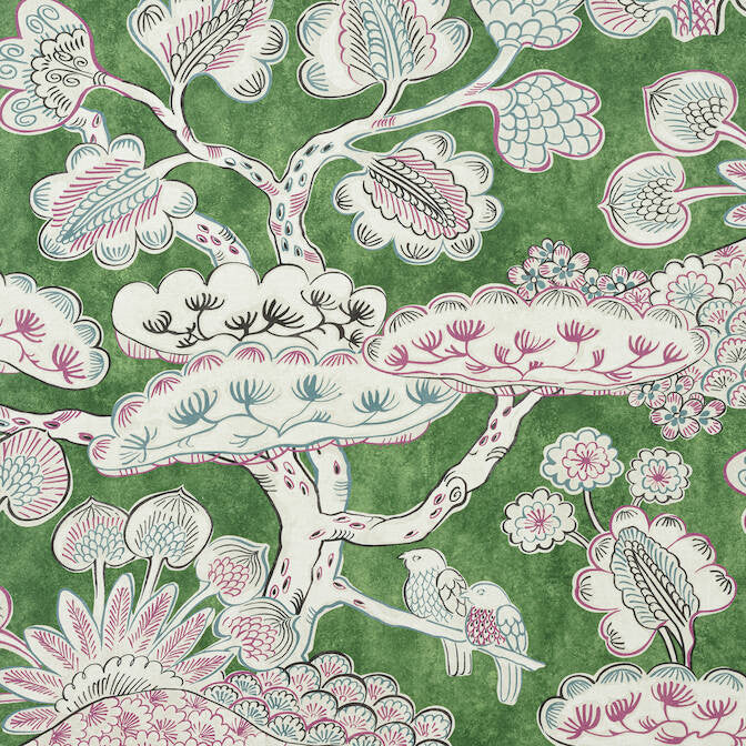Tree House Pink and Green AF9866 by Anna French Fabric Anna French Fabric Tree House Pink and Green AF9866Fabric Nara Fabric 100% Cotton UNITED KINGDOM </p><p>Repeat: V: 34.75 54 - Fabric Carolina -