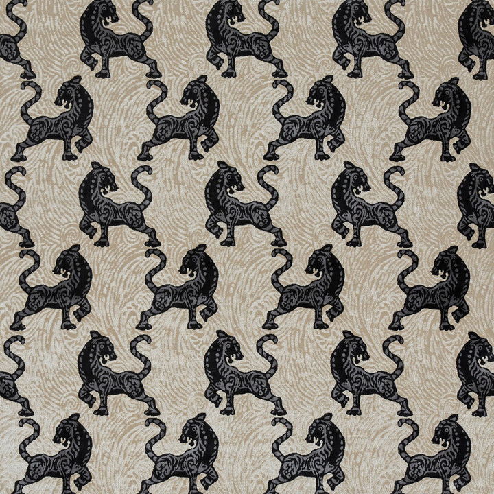 Africa 2 Black/Tan by Marcus William Designer Fabric KAI/MARCUS WILLIAM BOTANICAL ESCAPE 47%COT 28%NYL 25%POL INDIA Horizontal: 13.750 and Vertical: 18.875 54 in - Swanky Fabrics -