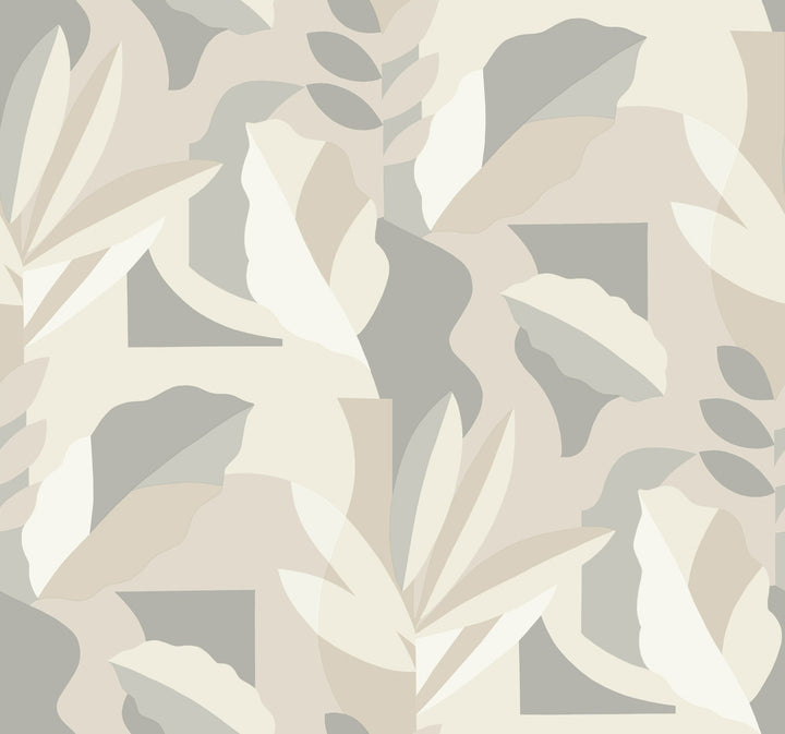 Papier Colle Neutral Wallpaper by York Wallcoverings Artistic Abstracts Covers about 60.8 square feet 27-in by 27-ft long roll Unpasted 25.25 - Fabric Carolina -