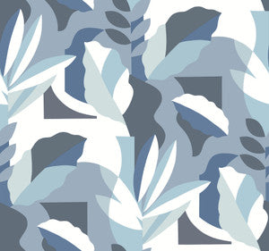 Papier Colle Blue Wallpaper by York Wallcoverings