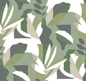 Papier Colle Green Wallpaper by York Wallcoverings