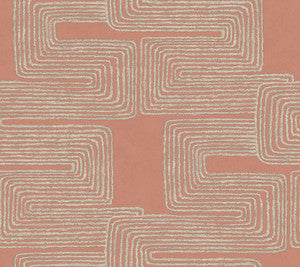 Zulu Thread Coral & Glint Wallpaper by York Wallcoverings