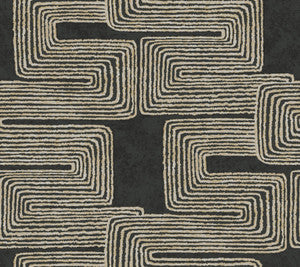 Zulu Thread Black & Gold Wallpaper by York Wallcoverings