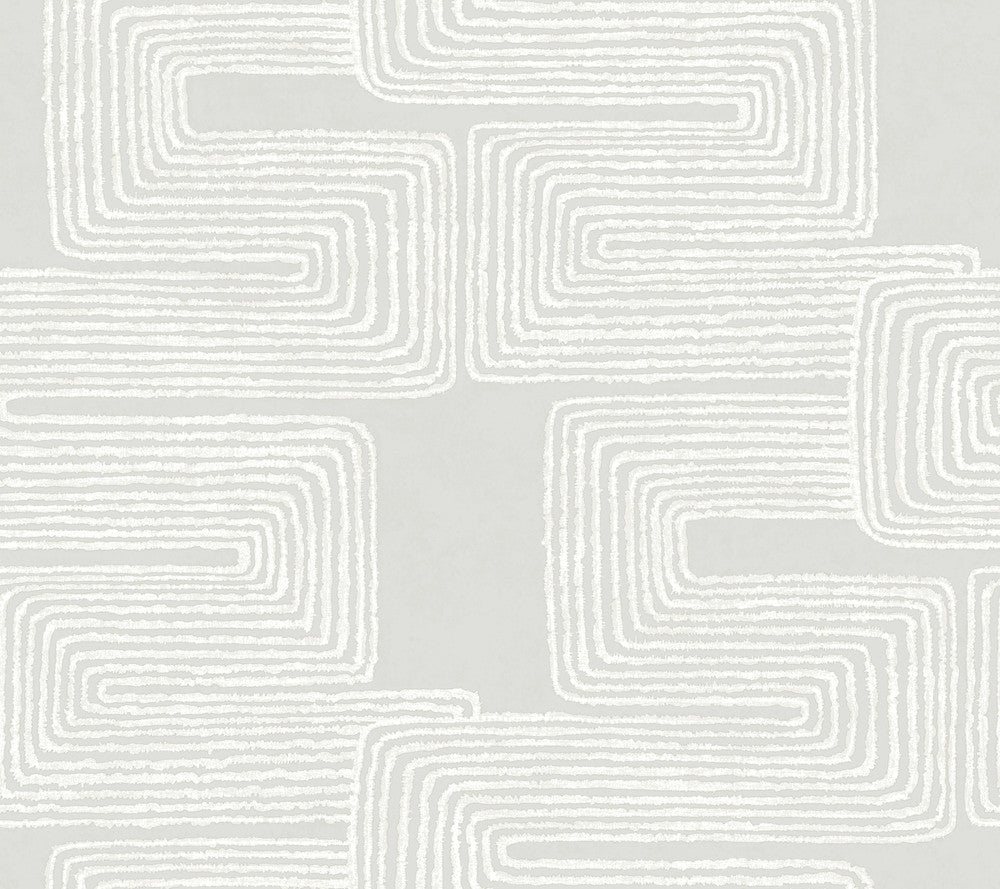 Zulu Thread Dove & Pearl Wallpaper by York Wallcoverings Artistic Abstracts Covers about 60.8 square feet 27-in by 27-ft long roll Unpasted 24 - Fabric Carolina -