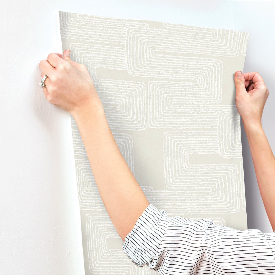 Zulu Thread Neutral & Pearl Wallpaper by York Wallcoverings Designer