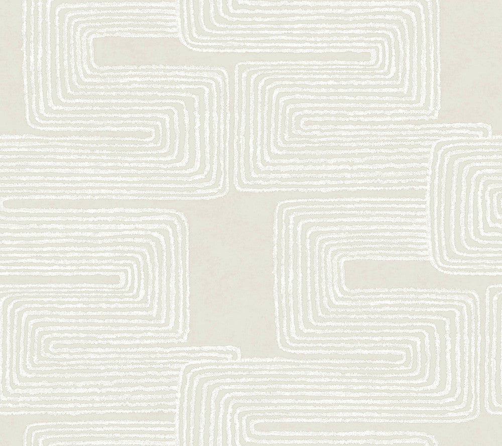 Zulu Thread Neutral & Pearl Wallpaper by York Wallcoverings Artistic Abstracts Covers about 60.8 square feet 27-in by 27-ft long roll Unpasted 24 - Fabric Carolina -