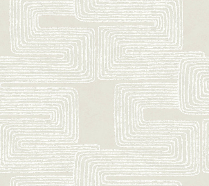 Zulu Thread Neutral & Pearl Wallpaper by York Wallcoverings Artistic Abstracts Covers about 60.8 square feet 27-in by 27-ft long roll Unpasted 24 - Fabric Carolina -