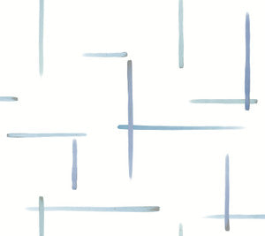Gilded Sumi-E Blue & Glint Wallpaper by York Wallcoverings