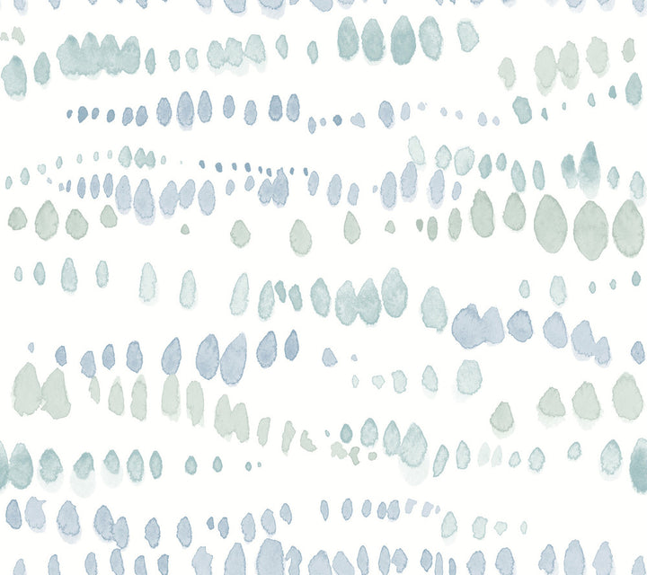 Dewdrops Blue Wallpaper by York Wallcoverings Artistic Abstracts Covers about 60.8 square feet 27-in by 27-ft long roll Unpasted 24 - Fabric Carolina -