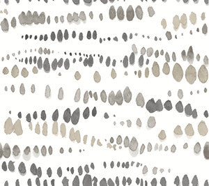 Dewdrops Black & Taupe Wallpaper by York Wallcoverings
