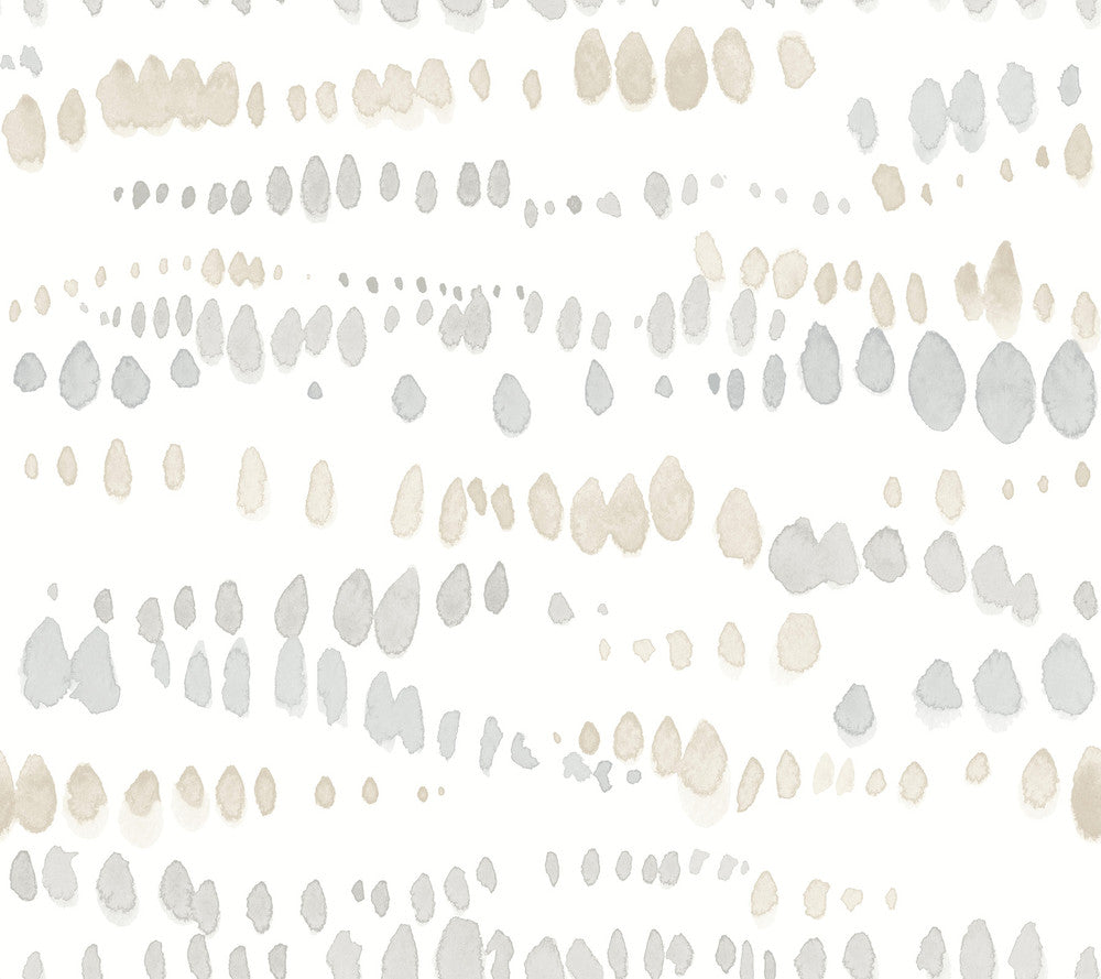 Dewdrops Neutral Wallpaper by York Wallcoverings Artistic Abstracts Covers about 60.8 square feet 27-in by 27-ft long roll Unpasted 24 - Fabric Carolina -