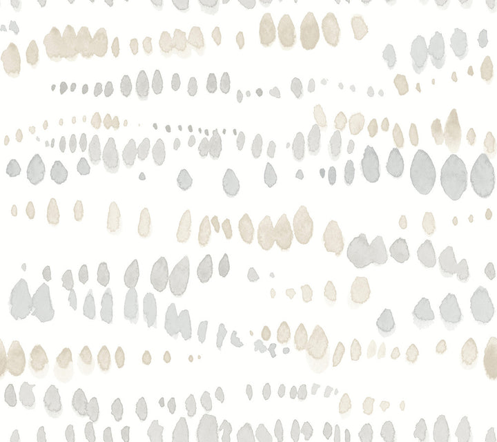 Dewdrops Neutral Wallpaper by York Wallcoverings Artistic Abstracts Covers about 60.8 square feet 27-in by 27-ft long roll Unpasted 24 - Fabric Carolina -