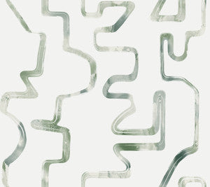 Abstract Aura Green & Grey Wallpaper by York Wallcoverings