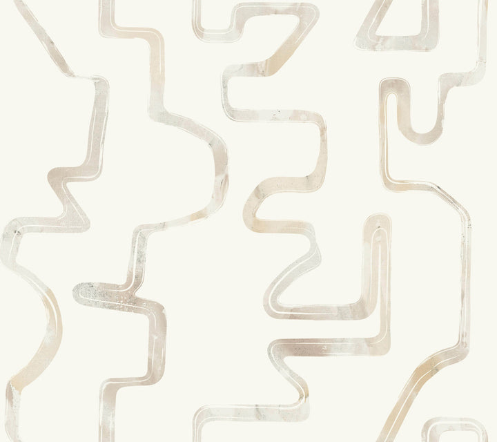 Abstract Aura Caramel & Cream Wallpaper by York Wallcoverings Artistic Abstracts Covers about 60.8 square feet 27-in by 27-ft long roll Unpasted 24 - Fabric Carolina -
