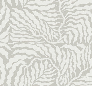 Fern Fronds Grey & White Wallpaper by York Wallcoverings