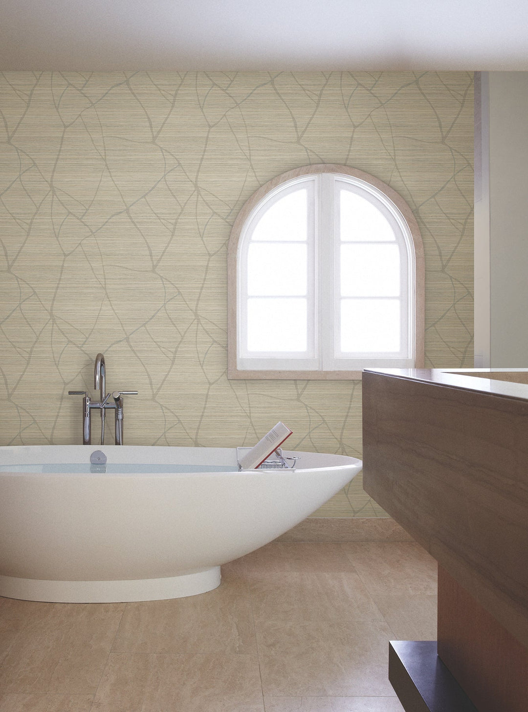 Raska Camel Wallpaper by York Wallcoverings Designer