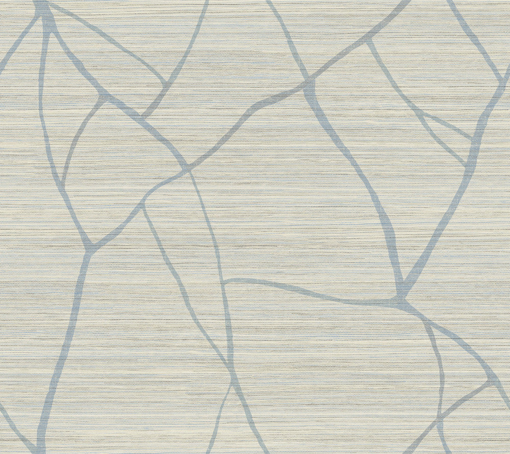 Raska Smokey Blue Wallpaper by York Wallcoverings Artistic Abstracts Covers about 60.8 square feet 27-in by 27-ft long roll Prepasted 24 - Fabric Carolina -