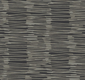 Water Reed Thatch Black & Gold Wallpaper by York Wallcoverings