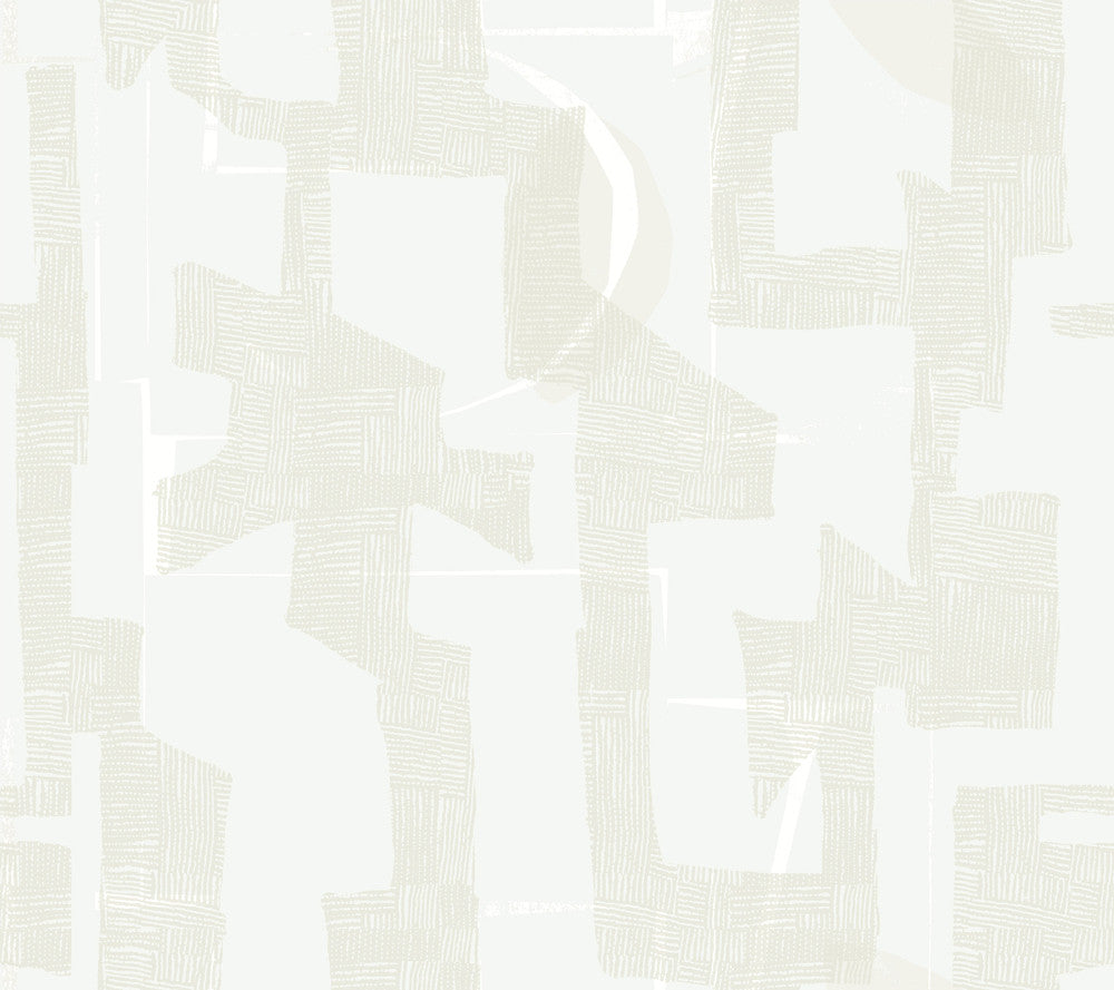 Modern Tribal Dove & Sand Wallpaper by York Wallcoverings Artistic Abstracts Covers about 60.8 square feet 27-in by 27-ft long roll Unpasted 24 - Fabric Carolina -
