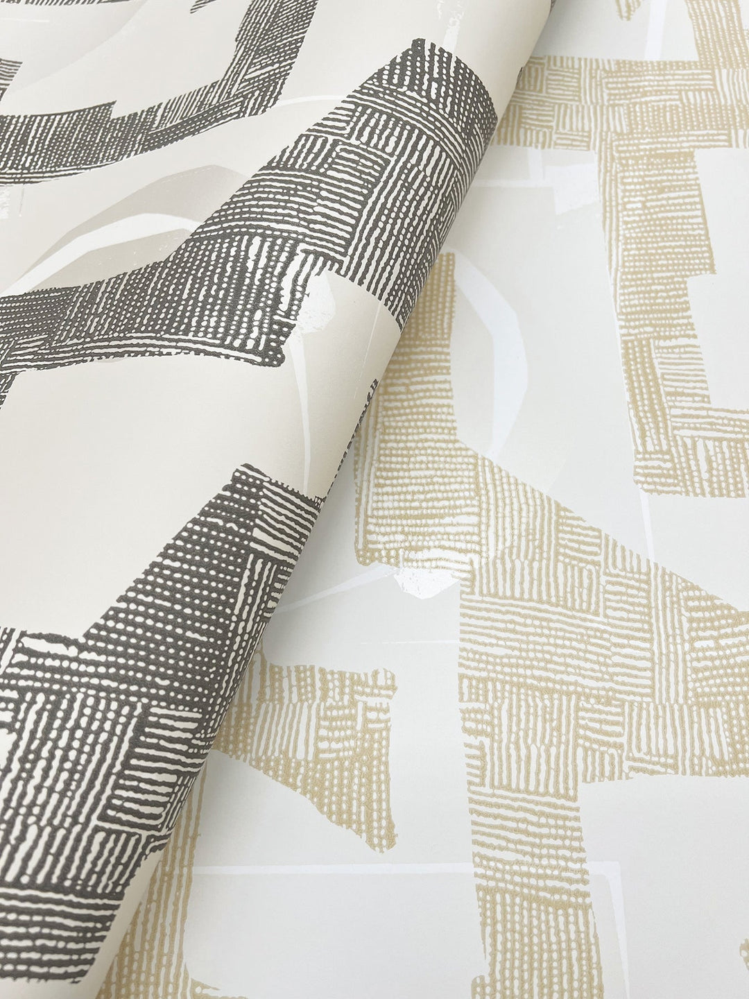 Modern Tribal Caramel & Cream Wallpaper by York Wallcoverings Designer
