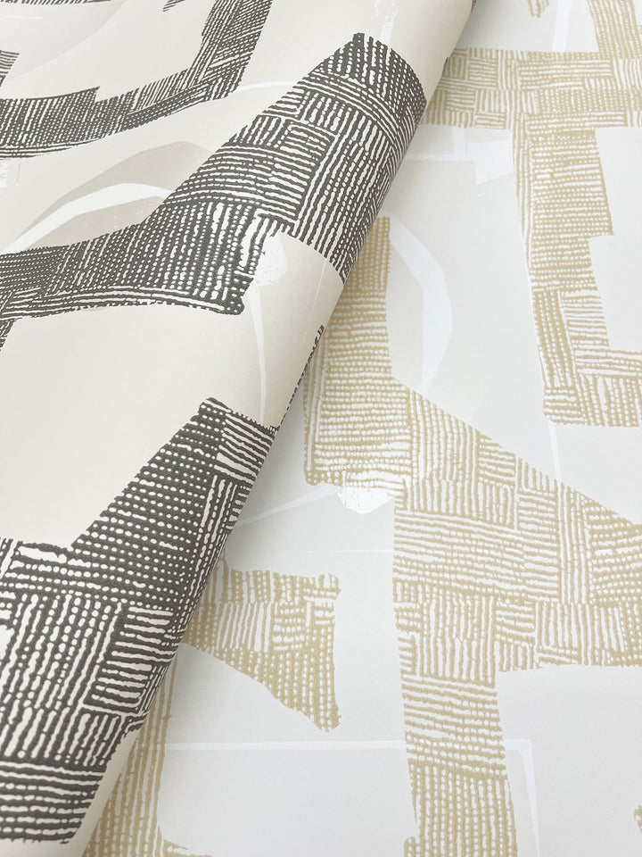 Modern Tribal Caramel & Cream Wallpaper by York Wallcoverings Designer