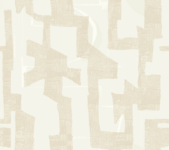 Modern Tribal Caramel & Cream Wallpaper by York Wallcoverings Artistic Abstracts Covers about 60.8 square feet 27-in by 27-ft long roll Unpasted 24 - Fabric Carolina -