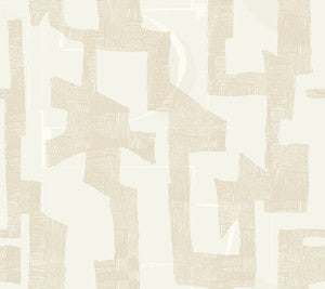Modern Tribal Caramel & Cream Wallpaper by York Wallcoverings