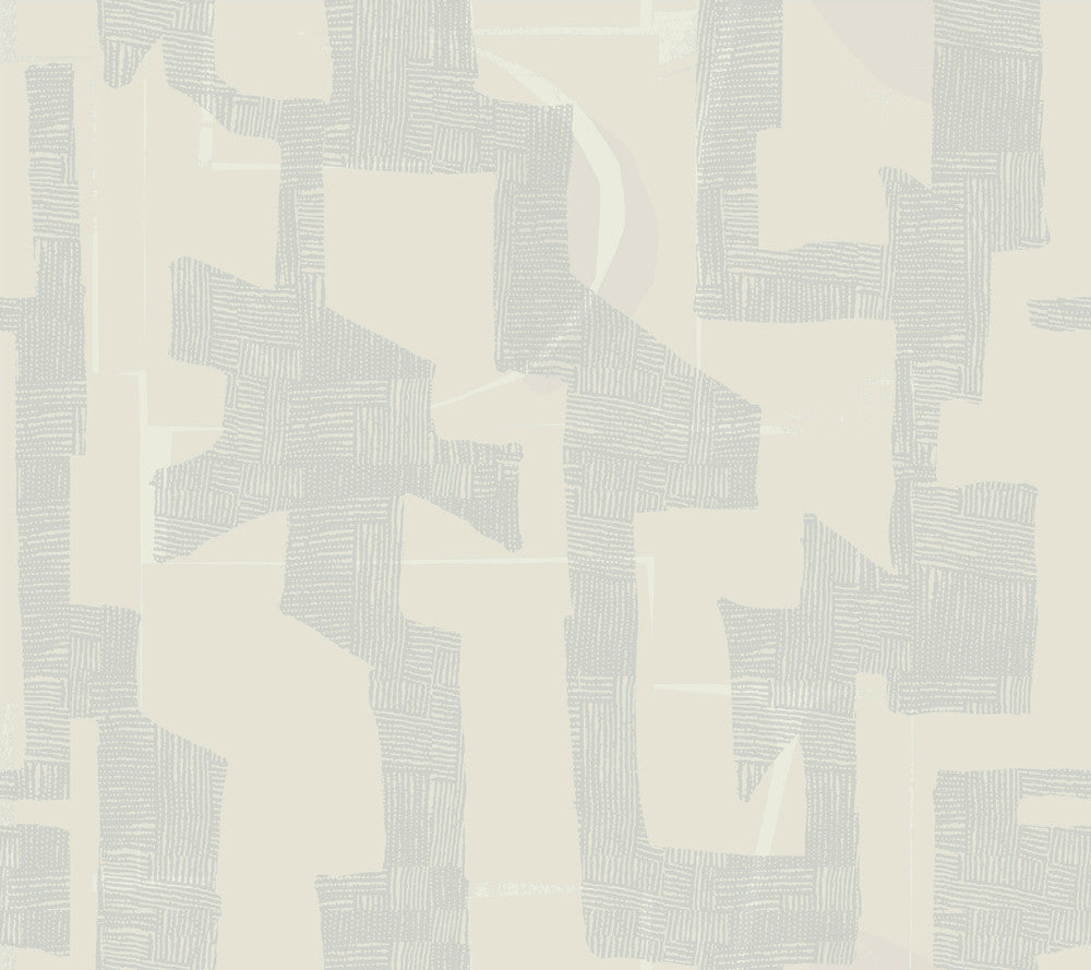 Modern Tribal Neutral & Grey Wallpaper by York Wallcoverings Artistic Abstracts Covers about 60.8 square feet 27-in by 27-ft long roll Unpasted 24 - Fabric Carolina -