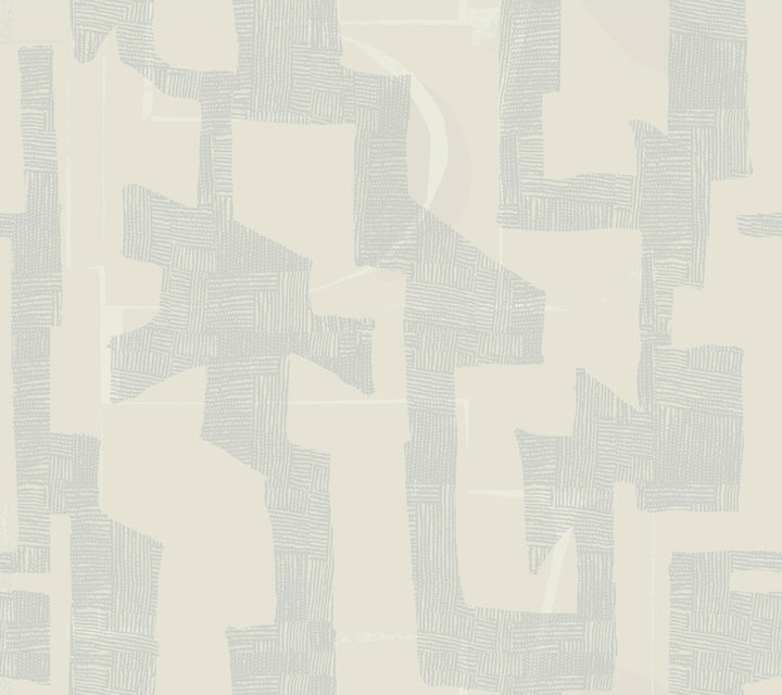 Modern Tribal Neutral & Grey Wallpaper by York Wallcoverings Artistic Abstracts Covers about 60.8 square feet 27-in by 27-ft long roll Unpasted 24 - Fabric Carolina -
