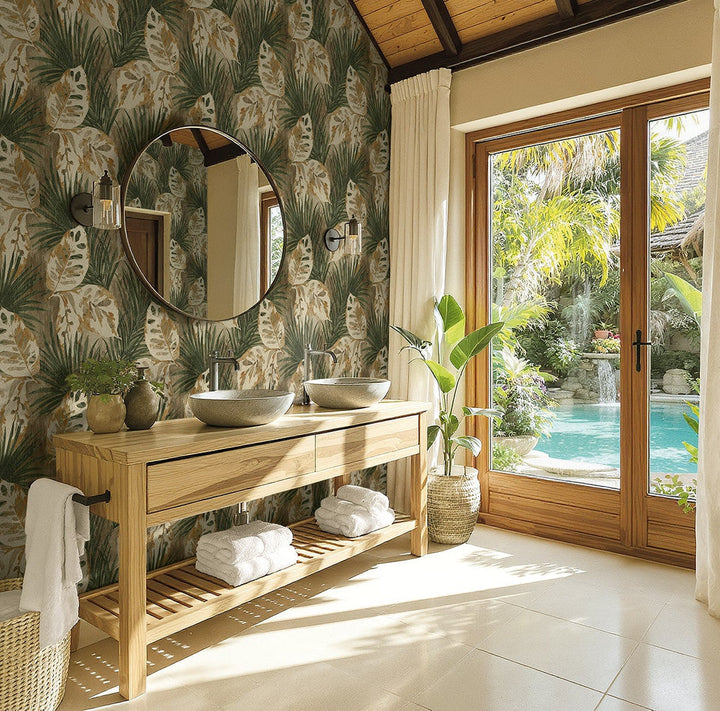 Karma Evening Green AG60204 by Seabrook Designs Designer Wallpaper