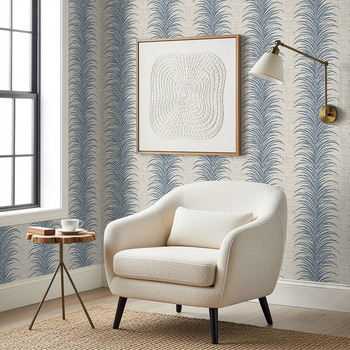 Aruna Navy Blue AG61102 by Seabrook Designs Designer Wallpaper