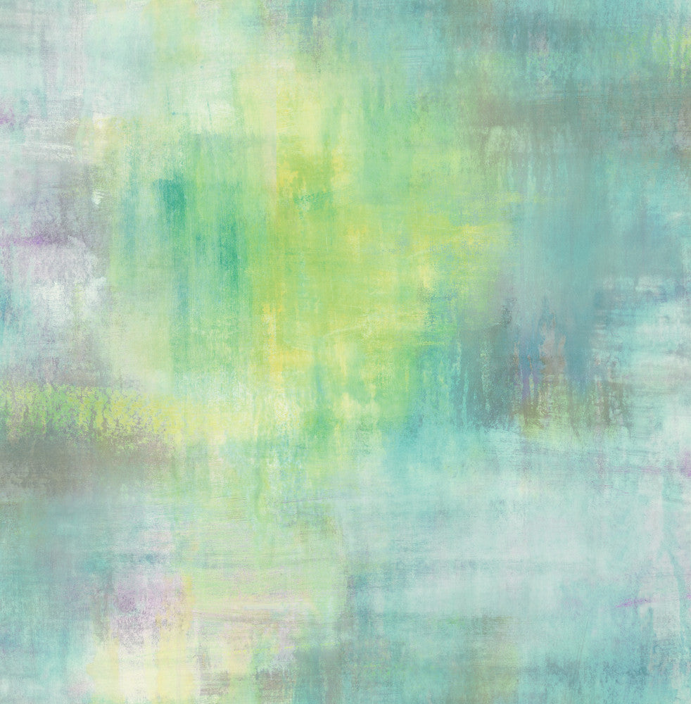 Pastel Wash Lime Green, Teal, & Purple Haze by Seabrook Wallpaper L'Atelier de Paris United States 56.05 20.87" 20.5" - Fabric Carolina -