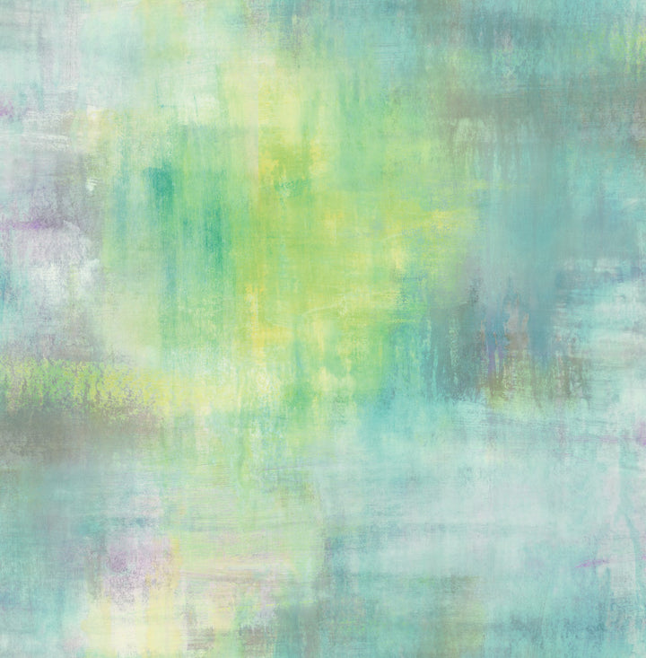 Pastel Wash Lime Green, Teal, & Purple Haze by Seabrook Wallpaper L'Atelier de Paris United States 56.05 20.87" 20.5" - Fabric Carolina -
