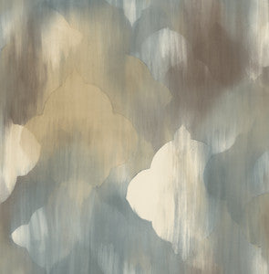 Rainbow Clover Metallic Gold, Greige, & Brown by Seabrook Wallpaper