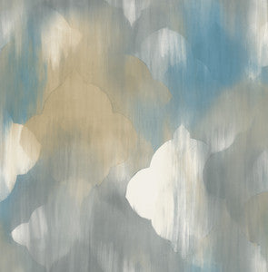 Rainbow Clover Gold, Brown, & Blue by Seabrook Wallpaper