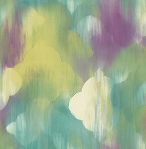 Rainbow Clover Lime Green, Teal, & Purple by Seabrook Wallpaper