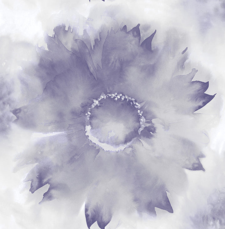 Watercolor Sunflower Metallic Purple Haze & Pearl by Seabrook Wallpaper L'Atelier de Paris United States 56.05 20.87" 20.5" - Fabric Carolina -