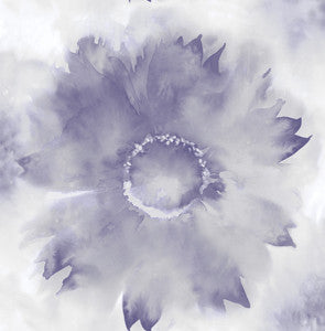 Watercolor Sunflower Metallic Purple Haze & Pearl by Seabrook Wallpaper