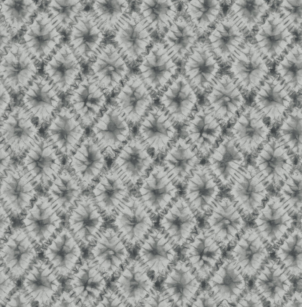 Shibori Geo Metallic Silver & Charcoal by Seabrook Wallpaper L'Atelier de Paris United States 56.05 20.87" 20.5" - Fabric Carolina -