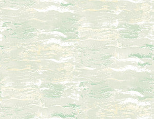 Bleached Wave Metallic Pearl & Aloe Green by Seabrook Wallpaper