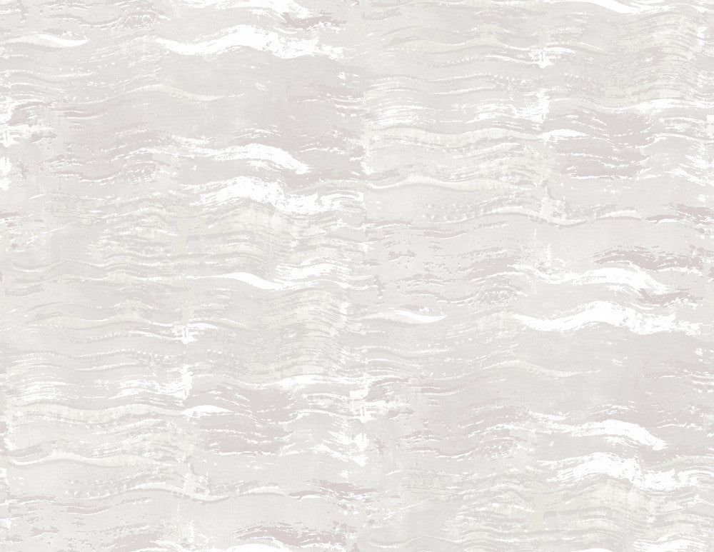 Bleached Wave Metallic Pearl & Gray by Seabrook Wallpaper L'Atelier de Paris United States 60.75 20.87" 27" - Fabric Carolina -