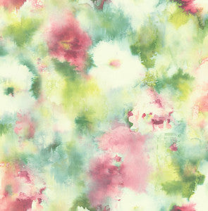 Abstract Floral Hot Pink, Lime Green, & Off-White by Seabrook Wallpaper