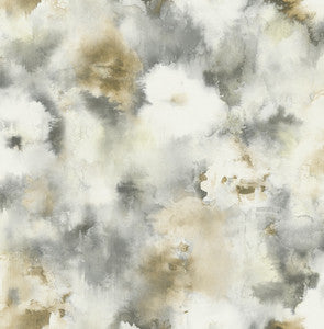 Abstract Floral Antique Gold, Gray, & Off-White by Seabrook Wallpaper