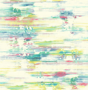 Spatula Stripes Lime Green, Teal, & Hot Pink by Seabrook Wallpaper