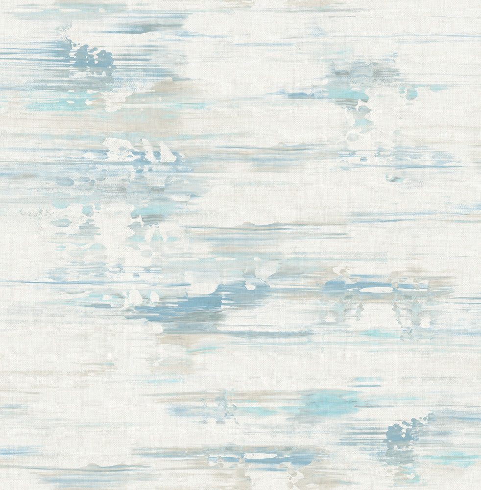 Spatula Stripes Sky Blue, Silver, & Off-White by Seabrook Wallpaper L'Atelier de Paris United States 56.05 20.87" 20.5" - Fabric Carolina -