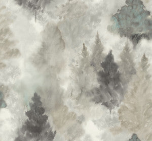 Soft Landscape Metallic Greige, Powder Blue, & Ivory by Seabrook Wallpaper