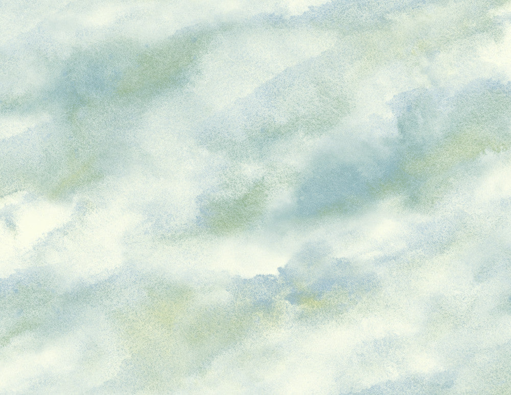 Cloudy Diagonal Faux Metallic Pearl, Mint Green, & Powder Blue by Seabrook Wallpaper L'Atelier de Paris United States 60.75 20.87" 27" - Fabric Carolina -